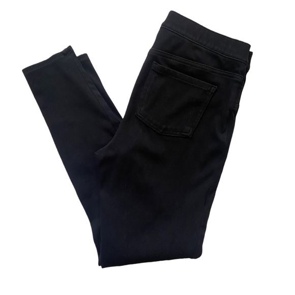 $148 Spanx Jeanish ankle leggings black shaping denim Medium 26” inseam - Picture 5 of 15